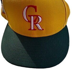 NEW ERA 59 FIFTY COLORADO ROCKIES Yellow Green 20th FITTED HAT SZ 7 MENS
